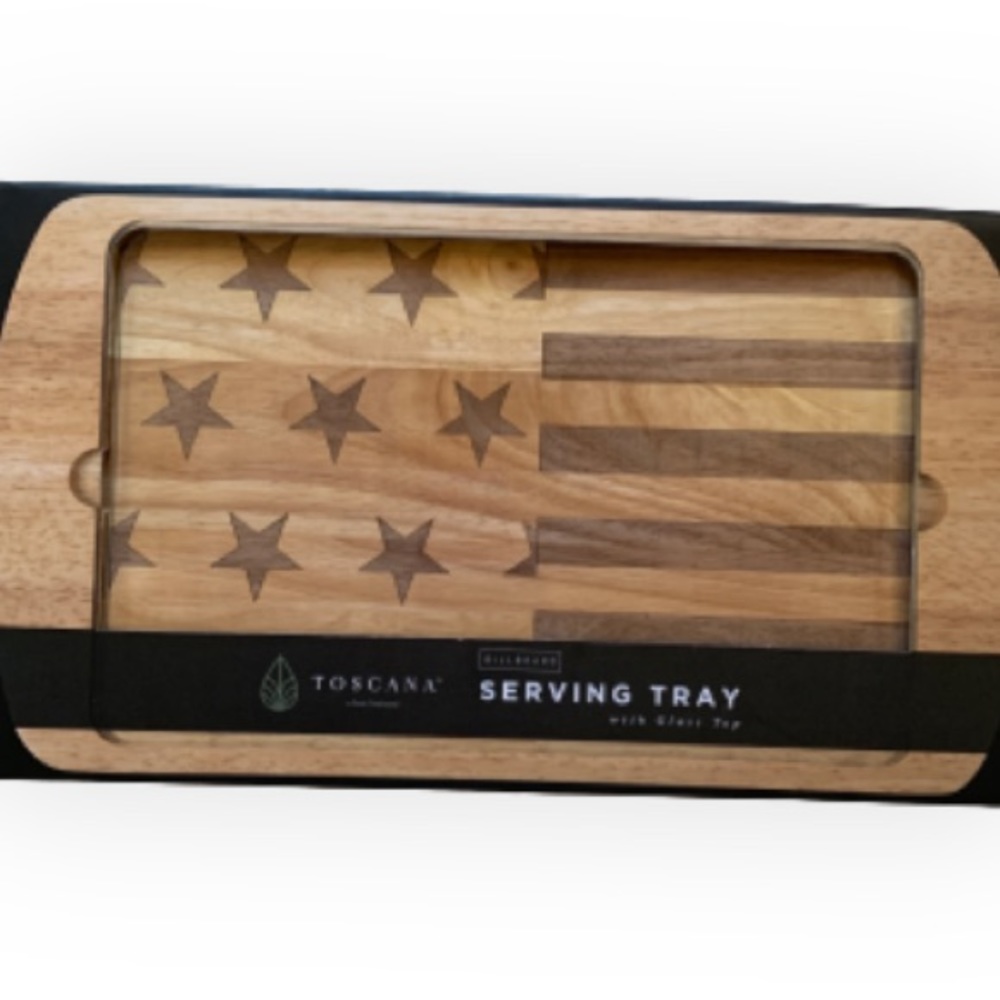 Billboard Glass Top Serving Tray by TOSCANA - a Picnic Time brand